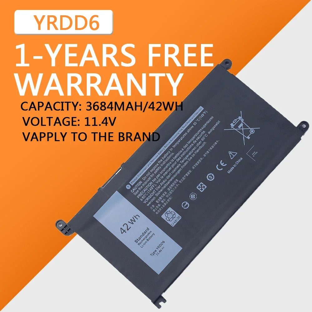 

YRDD6 42Wh P61F 15 P85F 11.4V battery Replacement For Dell Inspiron 5584 3581 3582 3584 3593 3780 3781 5493 5590 5593 7560