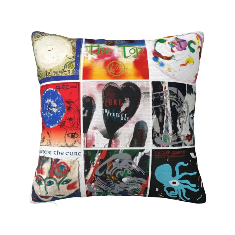 

Custom Luxury The Cure Water Washing Ponytail Cushion Cover for Sofa Velvet Rock Music Band Pillow Case