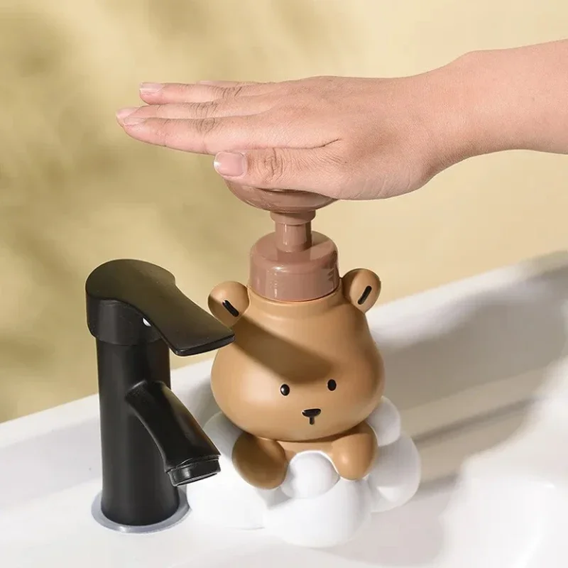 250/500 ml Schaum Spender Bad Cartoon Bär Presse Hand Sanitizer Shampoo Dusche Gel Pumpe Flasche Tragbare Nachfüllbare Behälter
