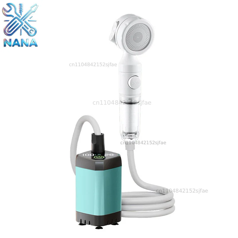 Upgraded Portable Pressure Shower-3-Speed Camping Shower with Temp/Power Display, 6000mAh Battery for Outdoor, Travel & Home Use
