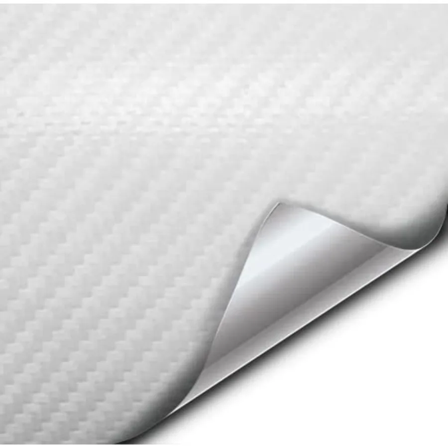 

® PO White Carbon Fiber Car Wrap Vinyl Roll with Air Release Technology