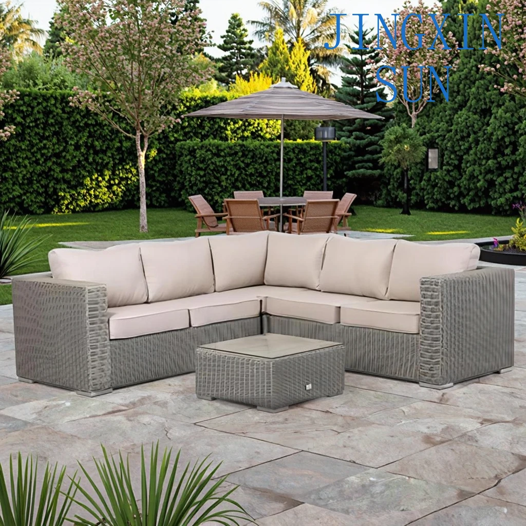 Sofa Waterproof Leisure Sofa Combination Sunscreen Rattan Chair Furniture Outdoor Balcony Courtyard Outdoor Patio Sofa