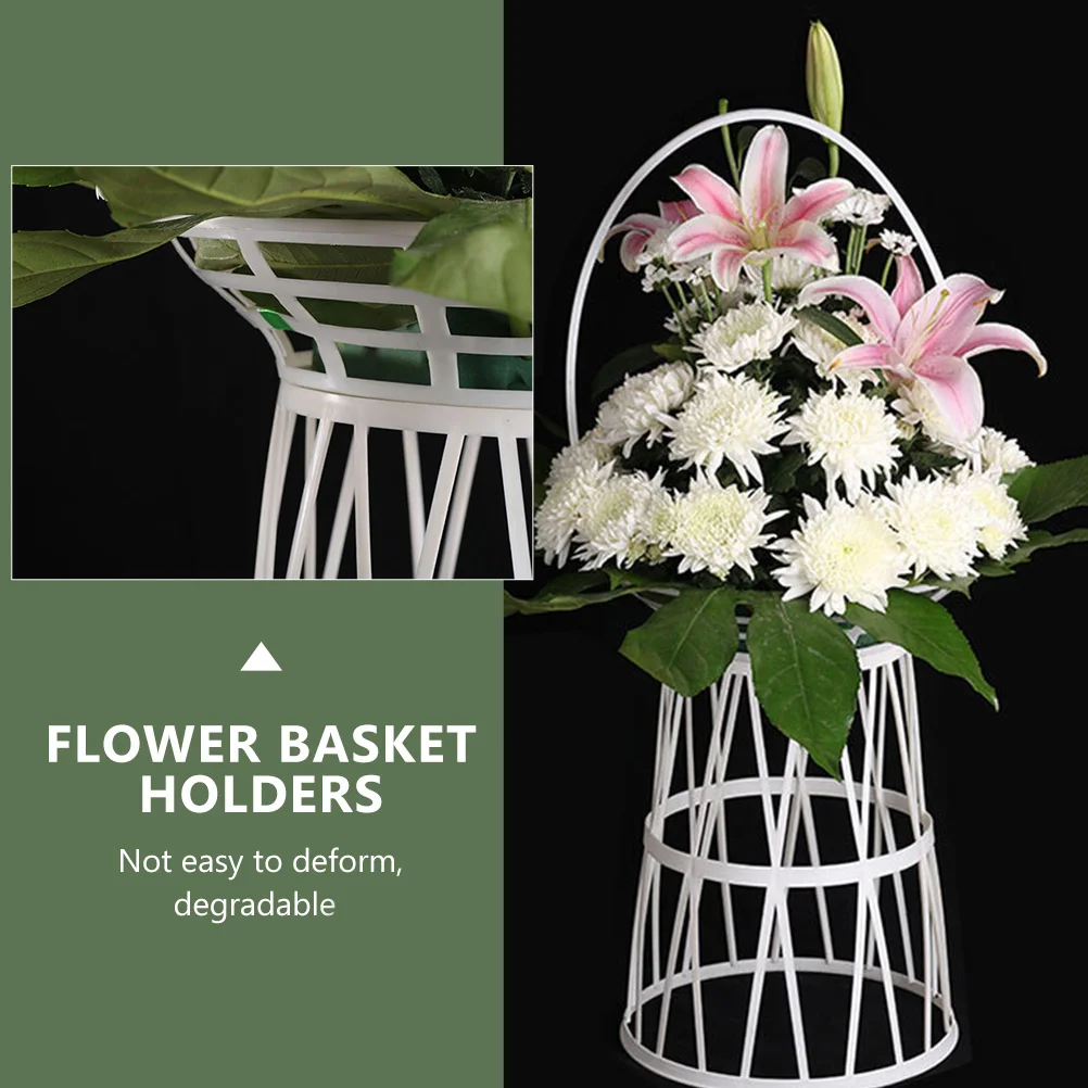 

2pcs Sacrificial Flower Basket Holder Durable PP Material Funeral Supplies Portable Stand EcoFriendly Simple Design Practical