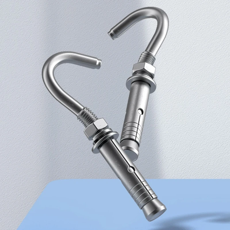 316 Stainless Steel M6 M8 Expansion Screw Hook Eye Bolt Open Anchor Hook Ceiling Fan With Hook