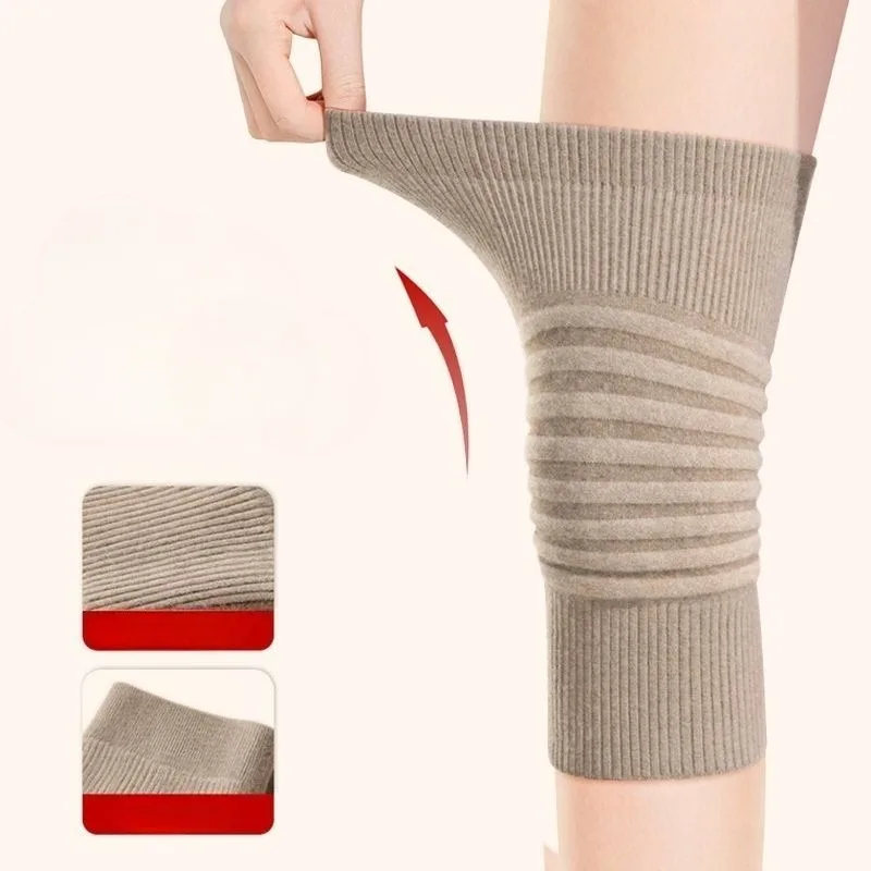 Protezione medica del ginocchio in cashmere che mantiene caldo l'autunno inverno Lana antiscivolo Copertura a prova di freddo Articolazioni da uomo e da donna per anziani