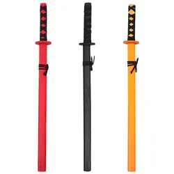 3pcs Samurai Sword Toy Halloween Party Cosplay Wooden Katana Wood Samurai Sword Cosplay Prop Japanese Sword Kids Toy