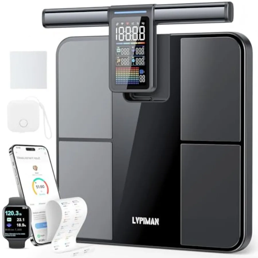 

Smart Scale for Body Weight and Fat BMI Muscle Mass 57 Body Composition Measurement 8 Electrodes Digital Bathroom Scale with 5.