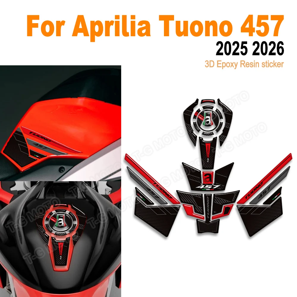 

Для Aprilia Tuono 457 2025 2026 3D эпоксидная смола мотоциклетный бак Pad защитная наклейка новый комплект декоративных наклеек