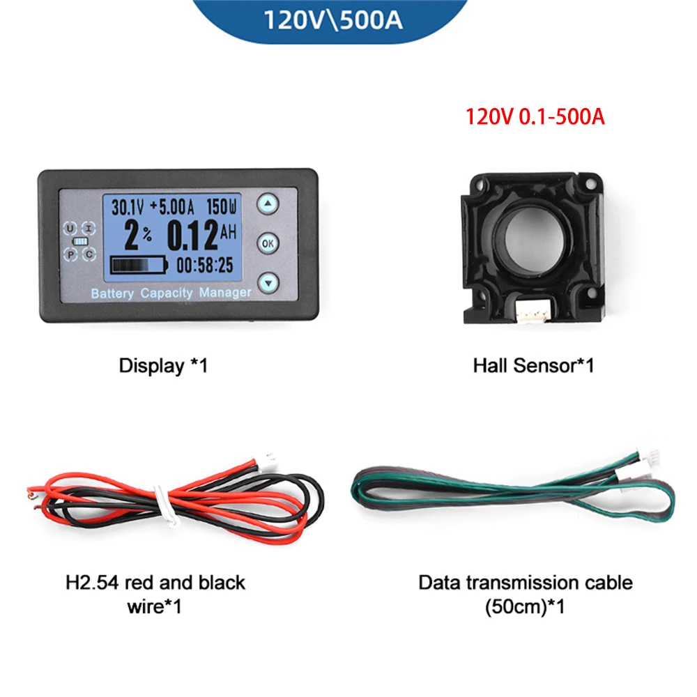 

DC8-120V Высокоточный измеритель напряжения и силы тока с ЖК-дисплеем, низкое энергопотребление, Электрический аккумулятор Coulomb Meter VA9510