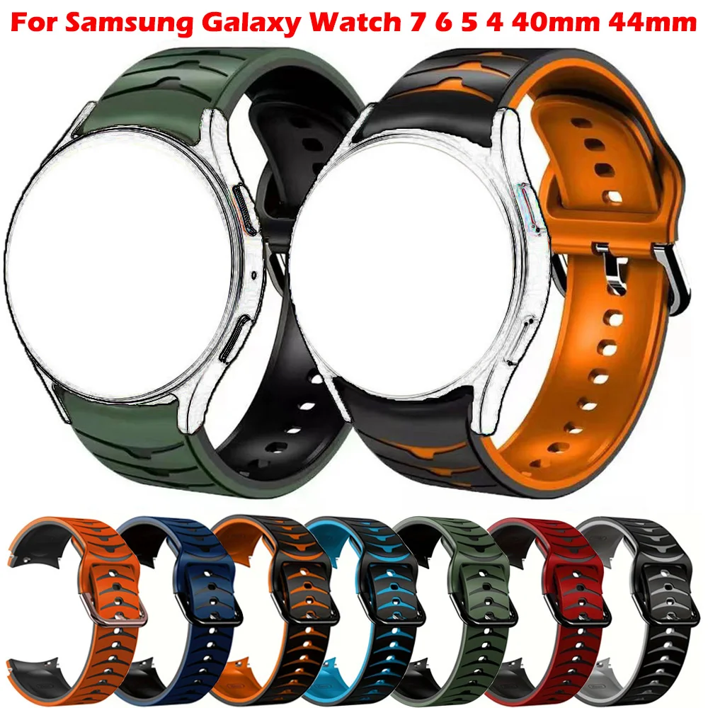 20 mm Silikon-Uhrenarmband für Samsung Galaxy Watch 7/6/5/4 44 mm 40 mm 5 Pro 45 mm Armband No Gap Watch 6 Classic 47 43 mm Armband