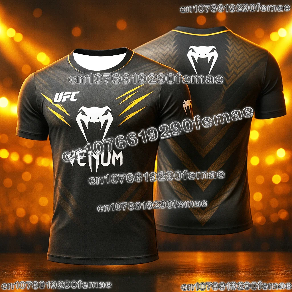 الصيف الرجال UFC ثلاثية الأبعاد مطبوعة التدريب تي شيرت قصير الأكمام ملابس رياضية مريحة عادية س الرقبة للملاكمة MMA الصالة الرياضية تجريب