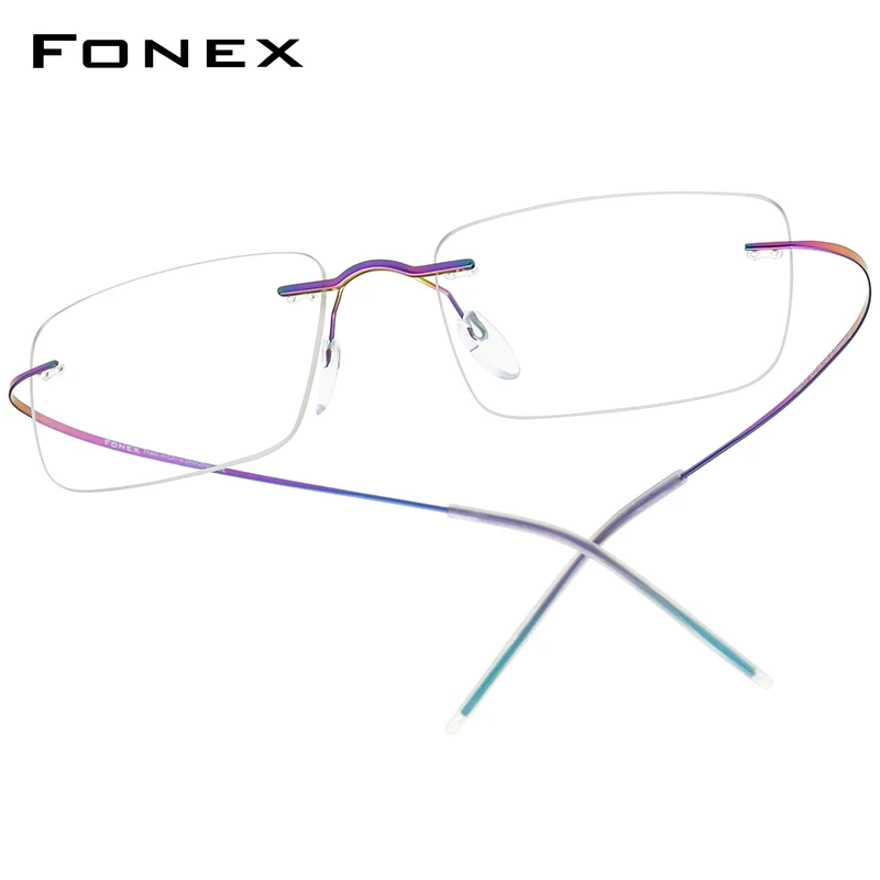 FONEX Rimless Titanium Glasses Men Brand Design Frameless Eyeglasses Women High-Quality Ultralight-Weight Japanese Eyewear 85707