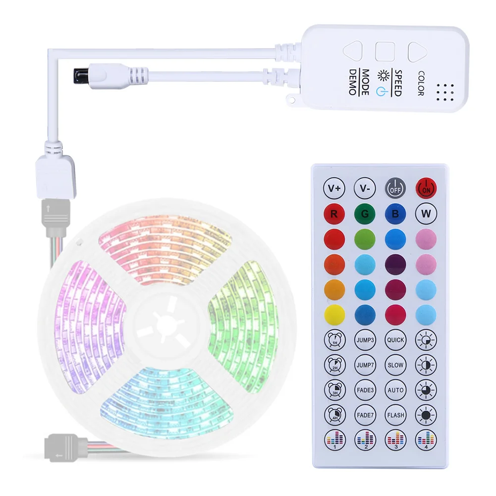 

Bluetooth-Compatible LED Controller Music Sync RGB LED Controller 24/44-Key IR Remote Control for 12V 5050 3528 5630 RGB Strips