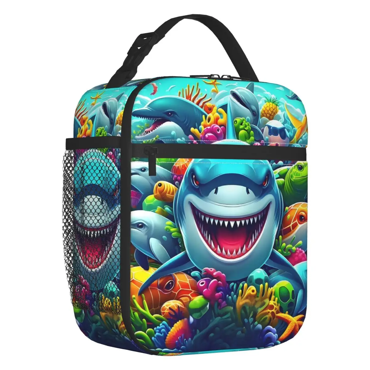 アニメファインディングニモサメランチバッグ女性クーラー暖かいコメディ冒険フィルム漫画断熱弁当箱子供のための学校