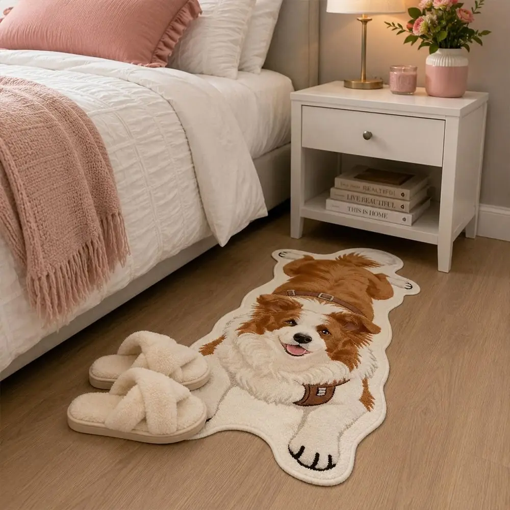 Non-Slip Cat-Shaped Area Rug Soft 3D Pattern Home Decor Carpet Easy to Clean Anti-fouling Cartoon Carpet for Home Decoration