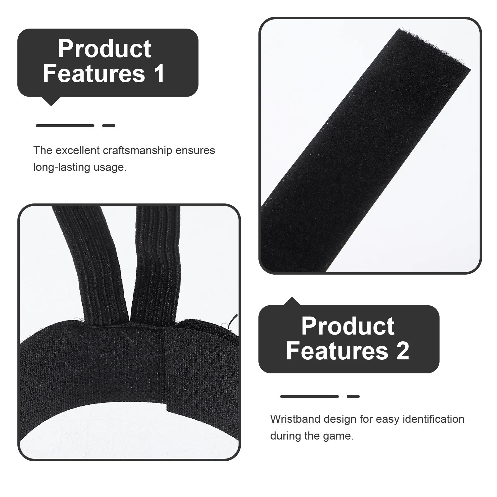 6 Pcs Referee Accessories Football Wristband Official Training Aids Black