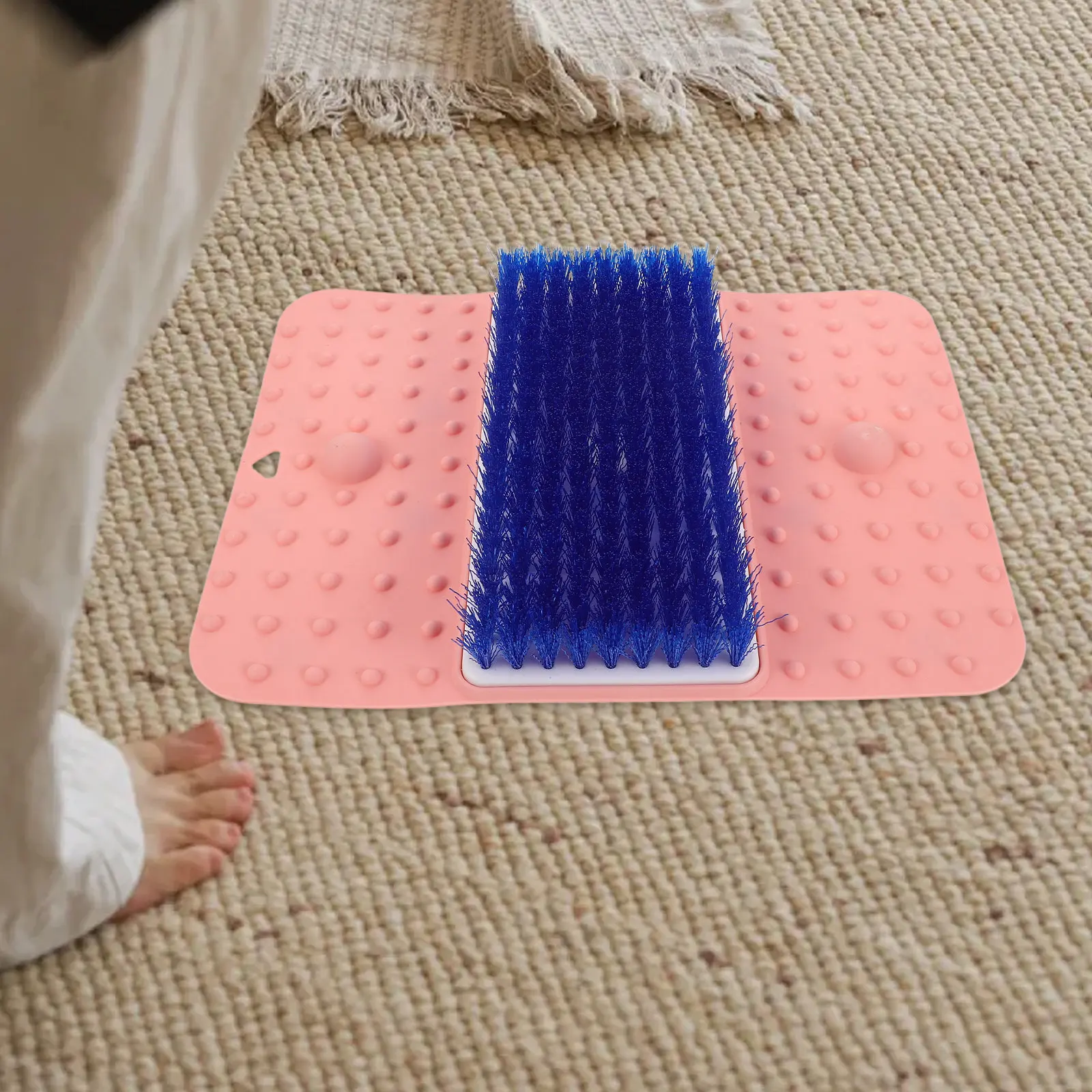 

Multifunctional Bath Foot Scrubber Non Slip Suction Cups Shower Floor Mat Dead Skin Remover Foot Massager Spa Pad Lazy Cleaning