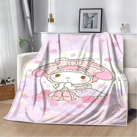 마이 멜로디 산리오 플러시 담요, 부드러운 솜털 이불, 어린이 낮잠 던지기, 만화 담요, 소파 여행 피크닉 담요, 성인 소녀 선물
