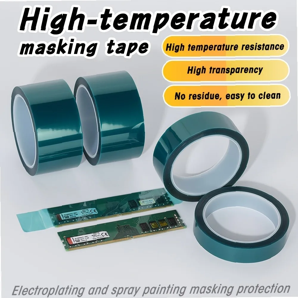 High Temperature Resistant PET Tape Transparent Heat Shield Tape for Powder Coating Painting No Residue Protective