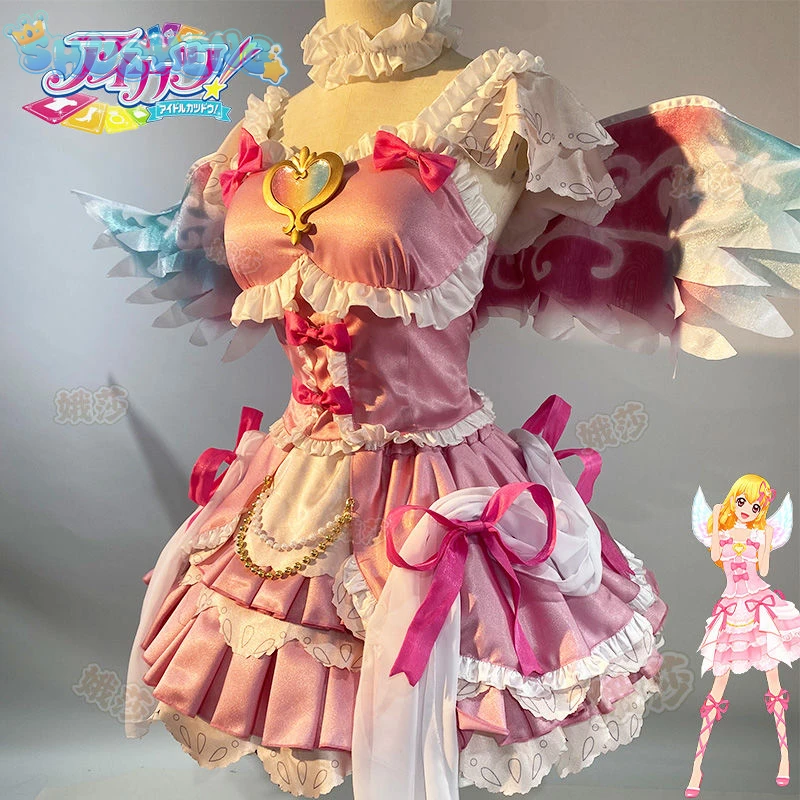 Hoshimiya Ichigo Ainme  Aikatsu！Cosplay Costume Sweet Lolita Dress Wings Prop Accessories Halloween Party Girl New Uniform Set