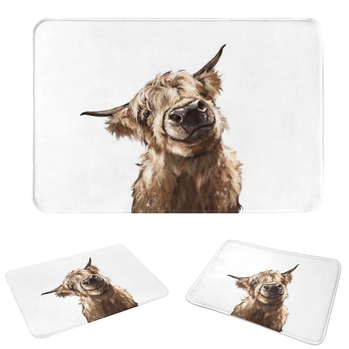 Highland Cow Anti-slip Doormat Floor Mat Dust-proo Carpet Rug for Kitchen Entrance Home Balcony Footpad Mats