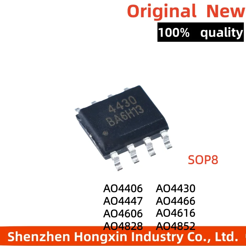 

10 pieces AO4406A 4430 4447 4466 4606 4616 4629 4828 4852 4498 L MOSFET N+P channel 30VSOP8