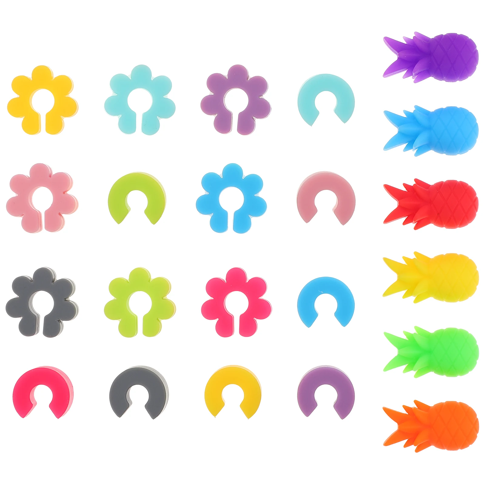 

22pcs Glass Markers Silicone Drink Toppers Cup Labels Red Reusable Party Bar Tools Kitchen Utensils Glass Recognizers