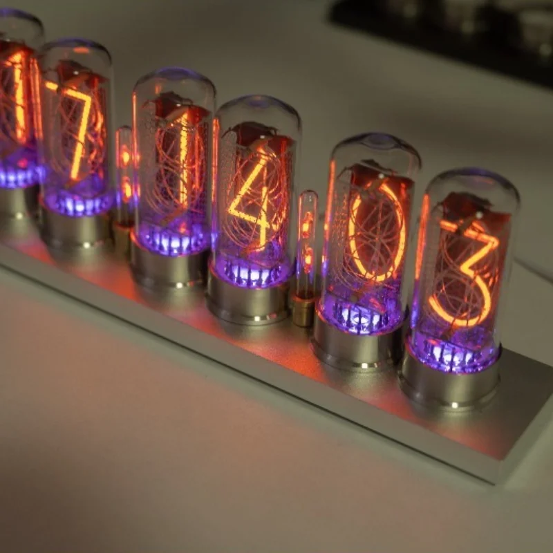 Electron Table Clocks Retro Creative Table Digital Display Clock IN-18 Cyberpunk Tube Clock Modern Technological Home Decor