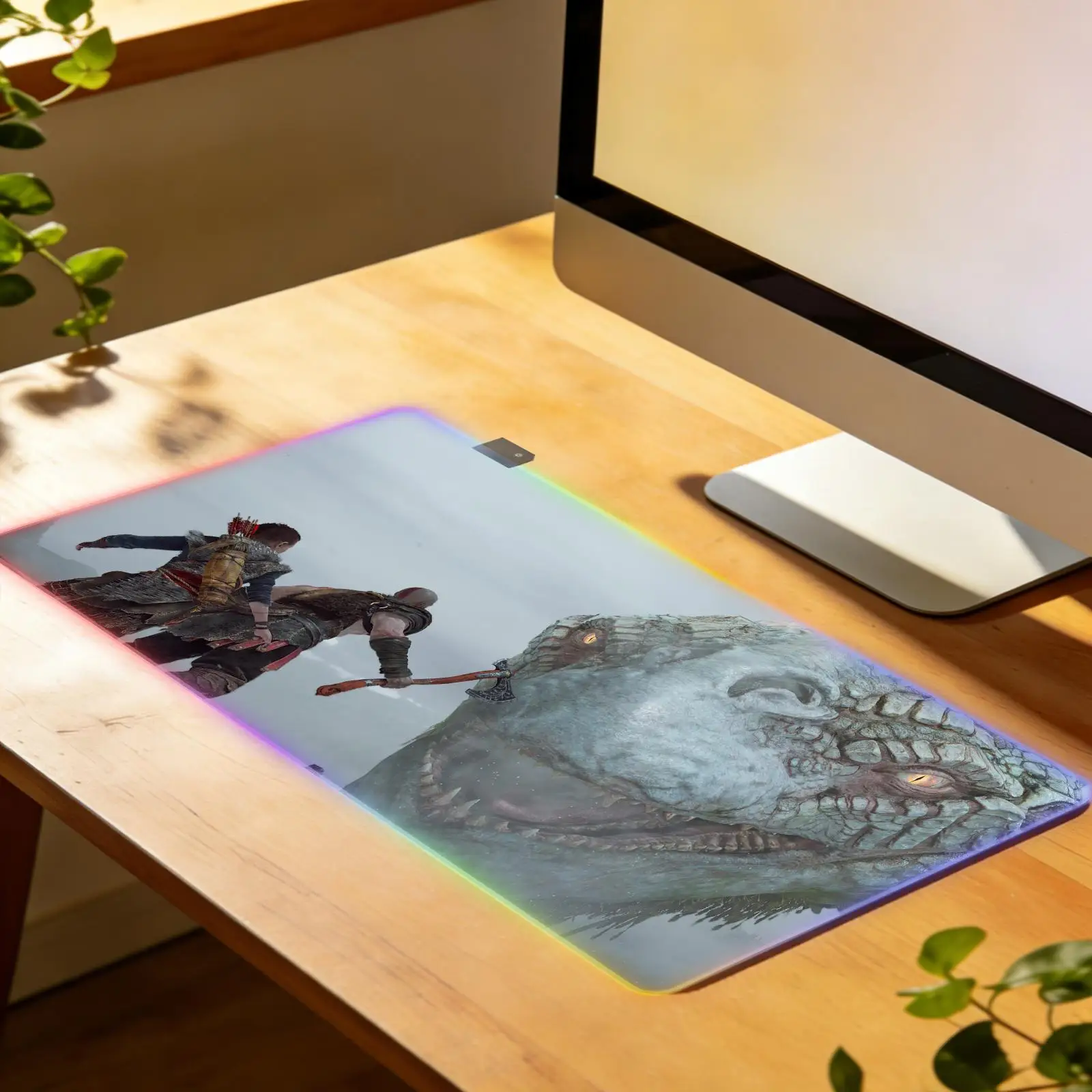 

Новый RGB-коврик для мыши G-God of War XXL, настольный коврик из натурального каучука, противоскользящий, для офиса и игр