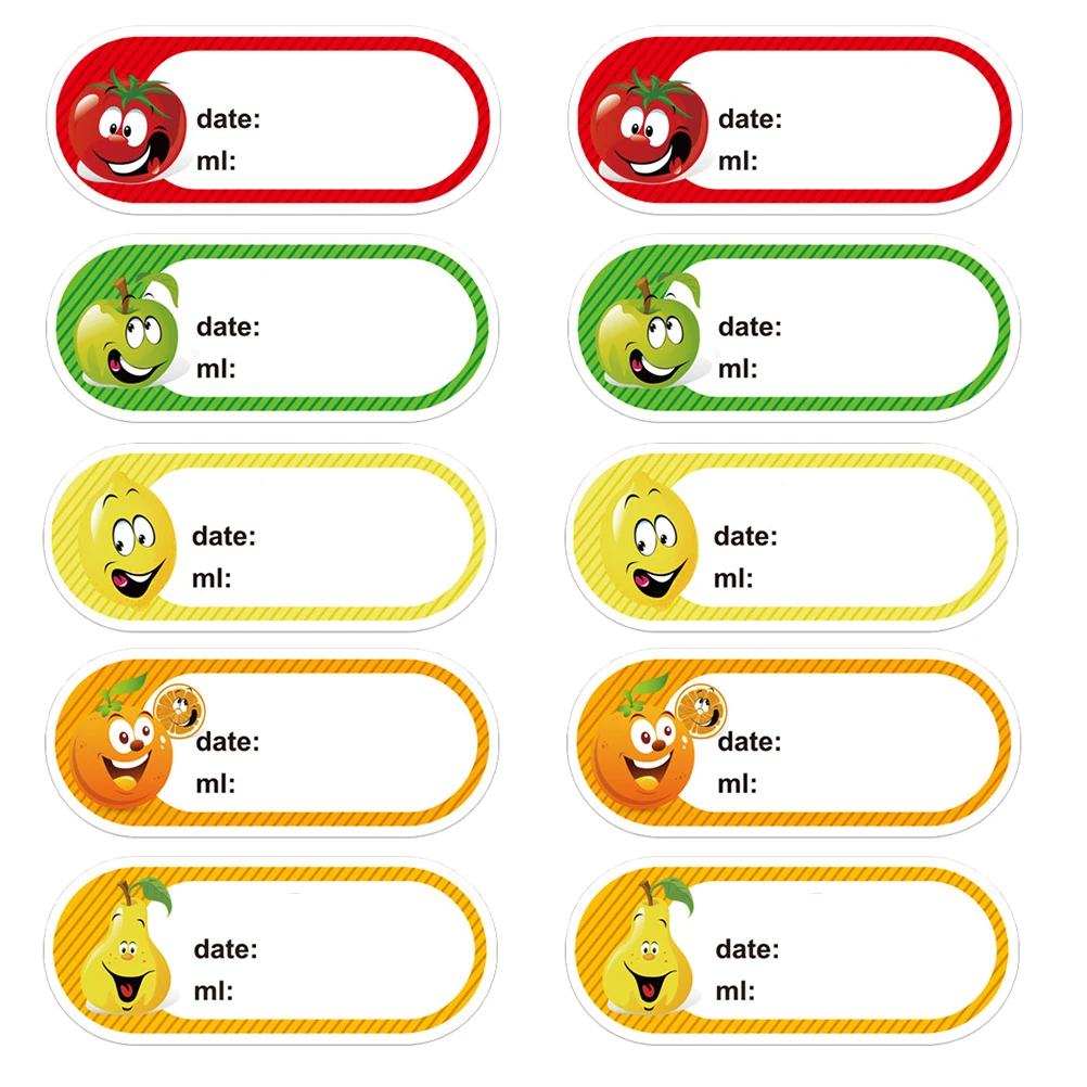 

250 шт., наклейки с датой еды, этикетки в рулоне, неклейкие, милый мультяшный дизайн, кухонные контейнеры для хранения, организация