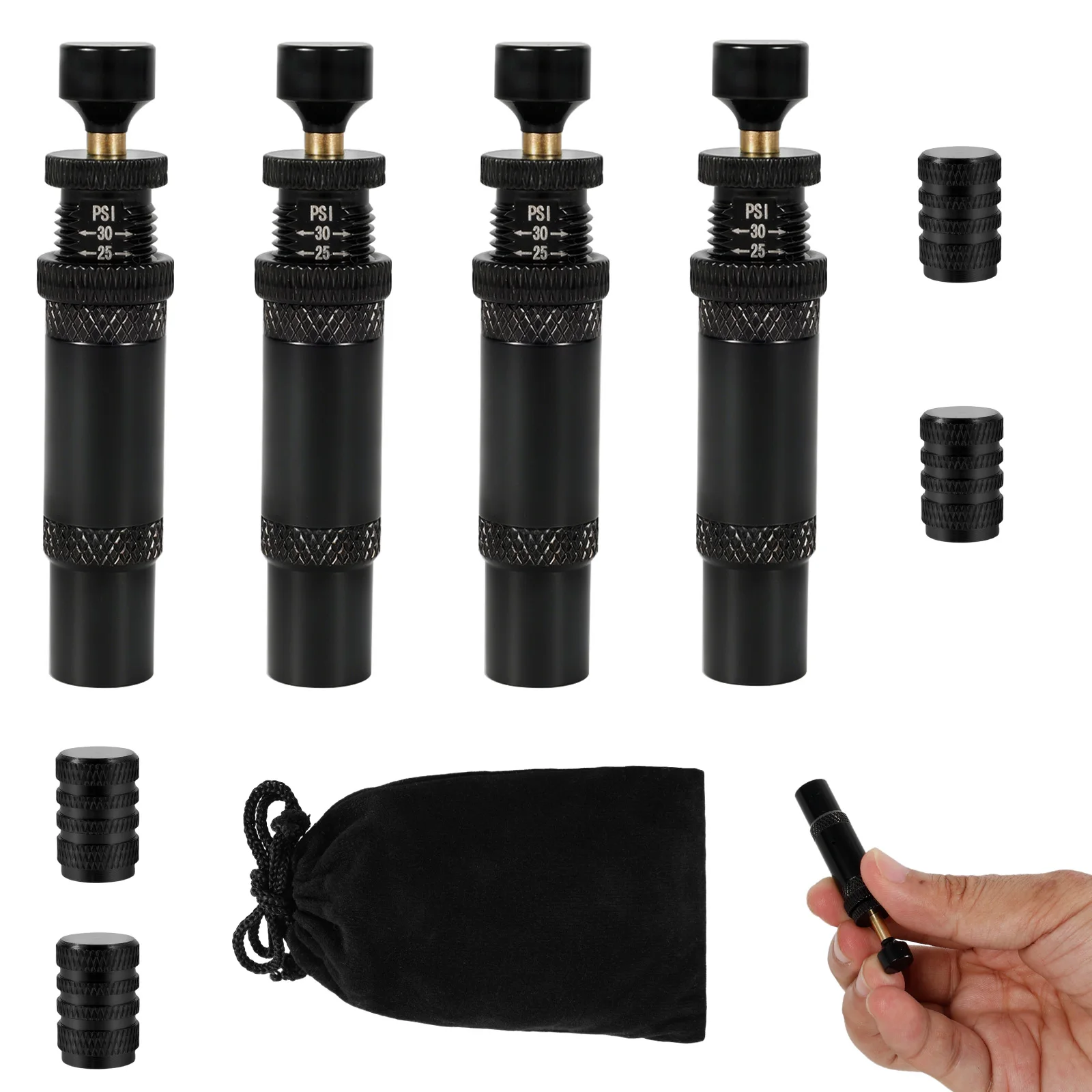 Adjustable Auto Stop Tire Deflator Tire Deflator Kit (10-30 PSI) Automatic Screw on Air Down Tool with Auto Stop Tire Deflator