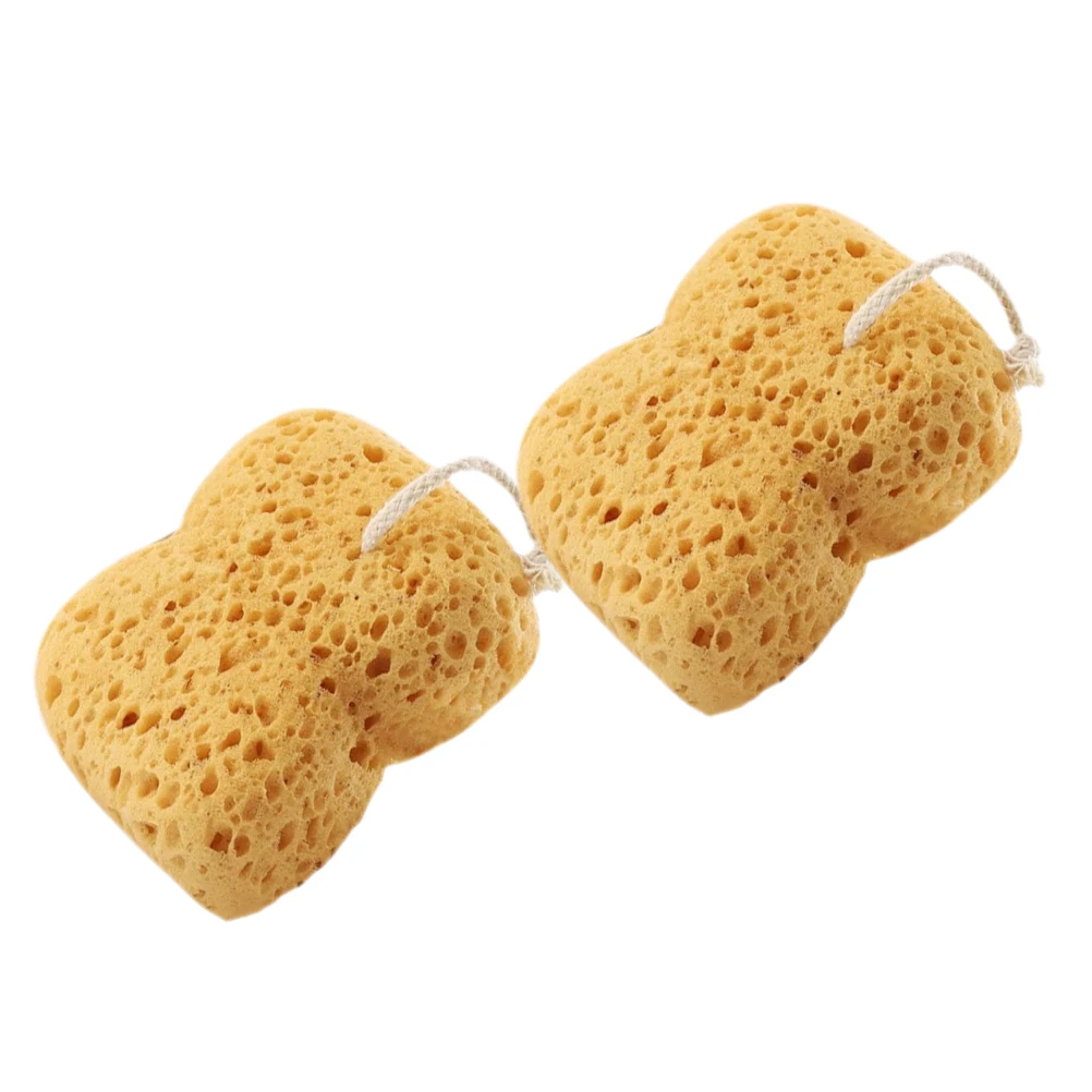 

2pcs Natural Honeycomb Sponge Body Scrubber Exfoliator Soft Bathing Shower Accessories Loofahs For Men Women Brown Color