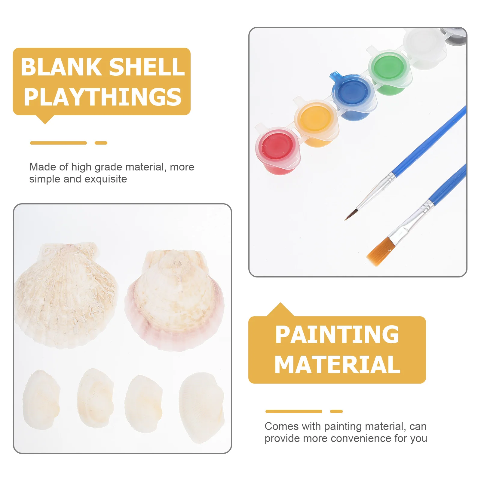 

1 set 1 Set Diy Shell Coloring Kit Premium Blank Shells Hand Painting Art Craft Graffiti Playthings Kids Creative