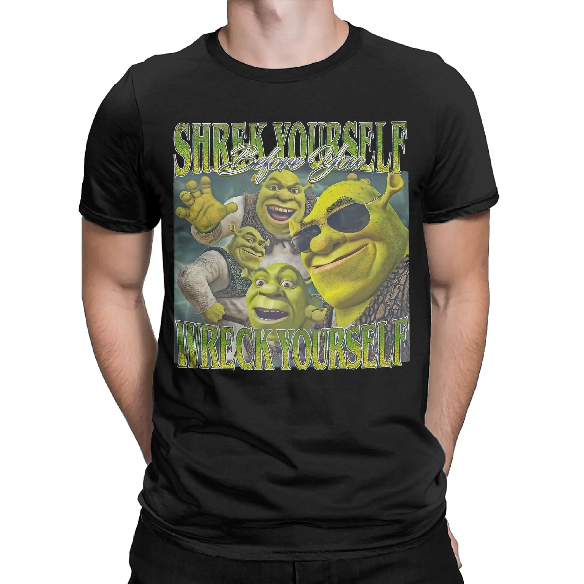 Men Women s-Shreks Yourself Before You Wreck Yourself  T Shirt 100% Cotton Graphic Printing T-Shirt  Clothing Outfits