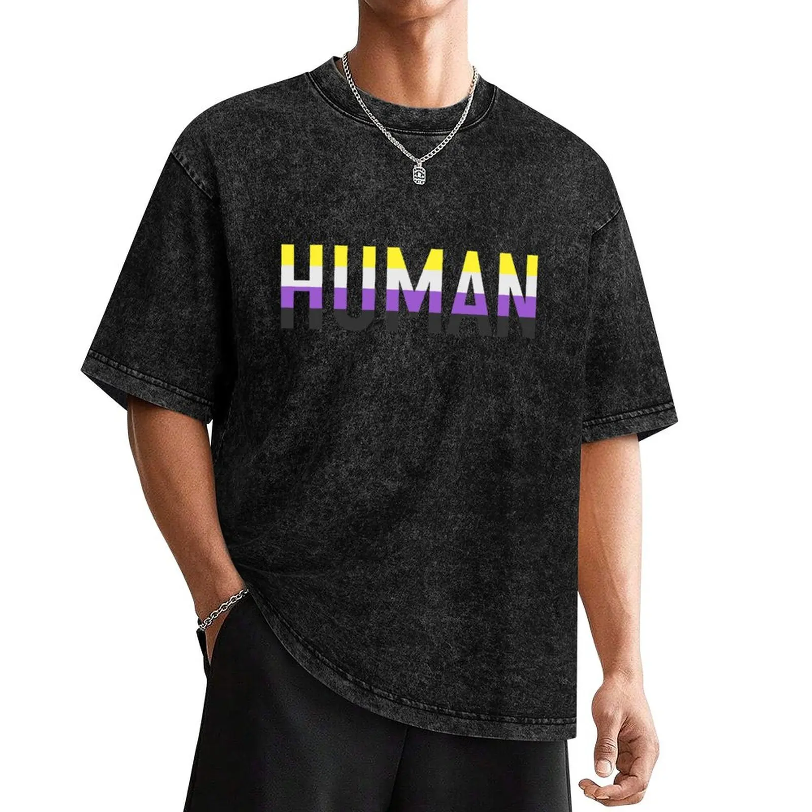 

Human, Non Binary T-Shirt funny gifts cute clothes korean fashion black t-shirts for men