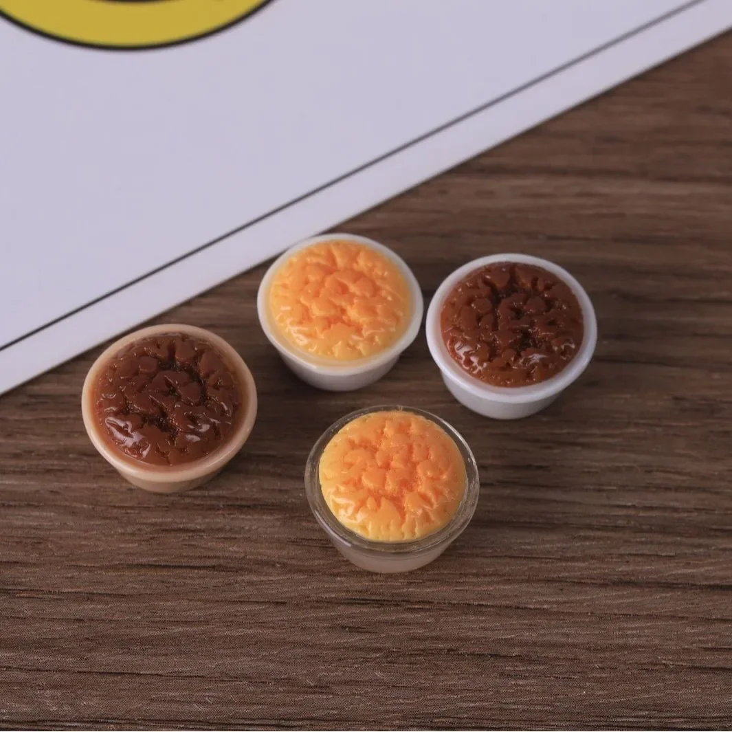 10Pcs Simulation Cheese Pudding, DIY Fake Food Miniature, Dollhouse Kitchen Scene Decor Accessories
