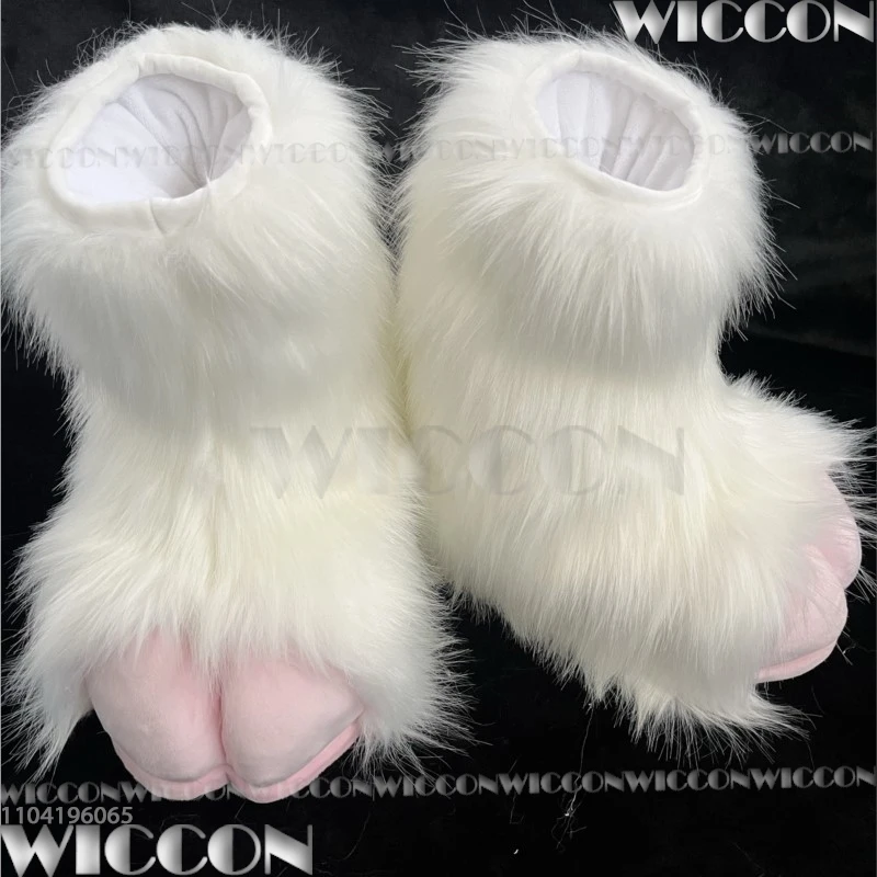 Furry Foot Cute Shoes Fursuit Kigurumi Cosplay Animal Beast Foot Multicolor Furred Costume Gift Holloween Roleplay Customized