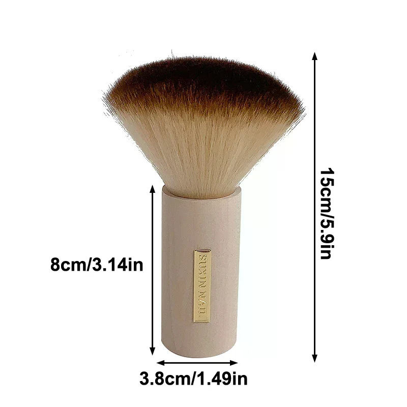 แปรงปัดฝุ่นเล็บทรงกลม ขนาดใหญ่ สำหรับกำจัดฝุ่นเล็บ แปรงทำความสะอาดผงอะคริลิค ยูวี เจล โพลิช อุปกรณ์ทำเล็บ