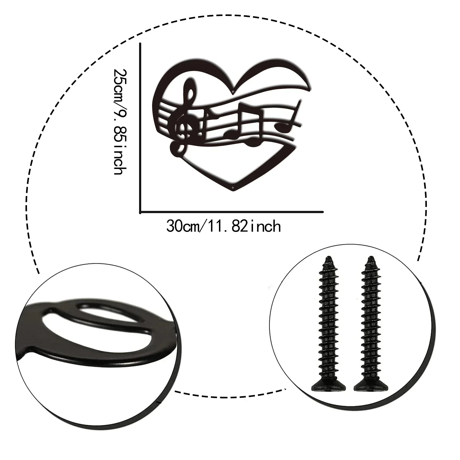 Compose a Stunning Décor Symphony! 1pc Metal Wall Decor Featuring Love and Music: Nursery, Bedroom, Dining Room.