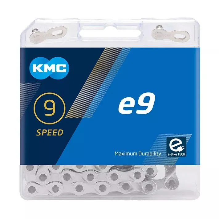 KMC โซ่ E12 E11จักรยานไฟฟ้า E9 E10, โซ่จักรยานไฟฟ้า9V 10V 11 12ความเร็ว136ข้อ8 9V โซ่จักรยานไฟฟ้าป้องกันสนิม