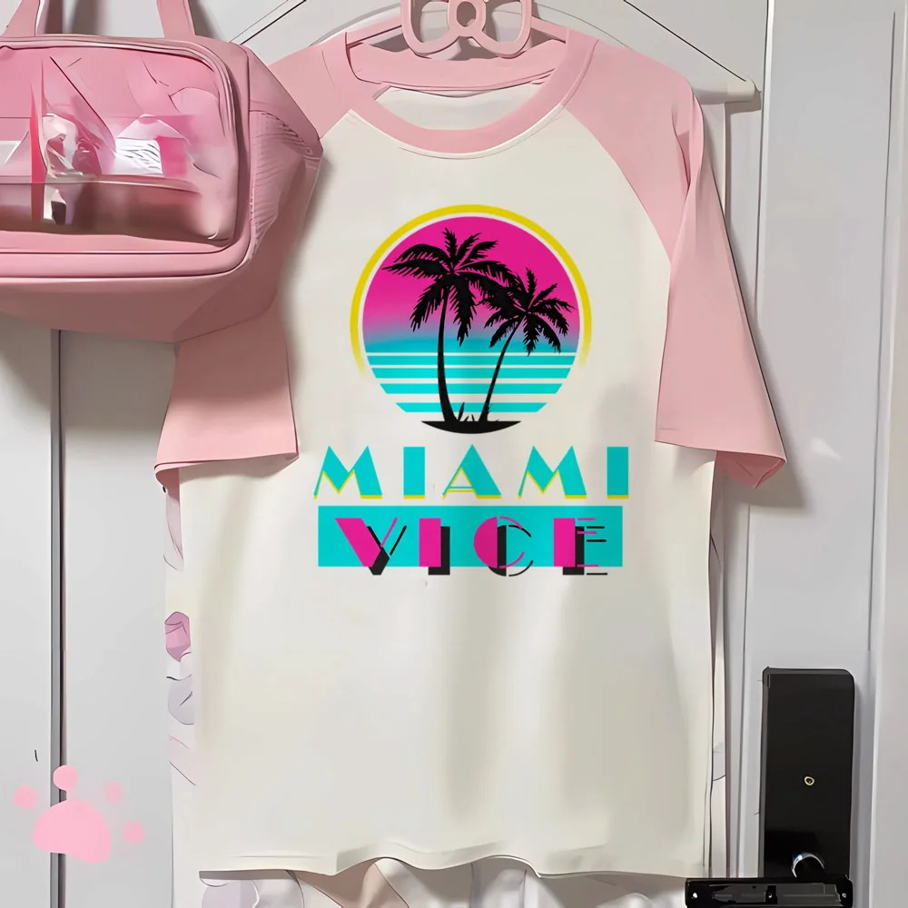 Miami Vice Tee women comic t-shirts girl Japanese clothes