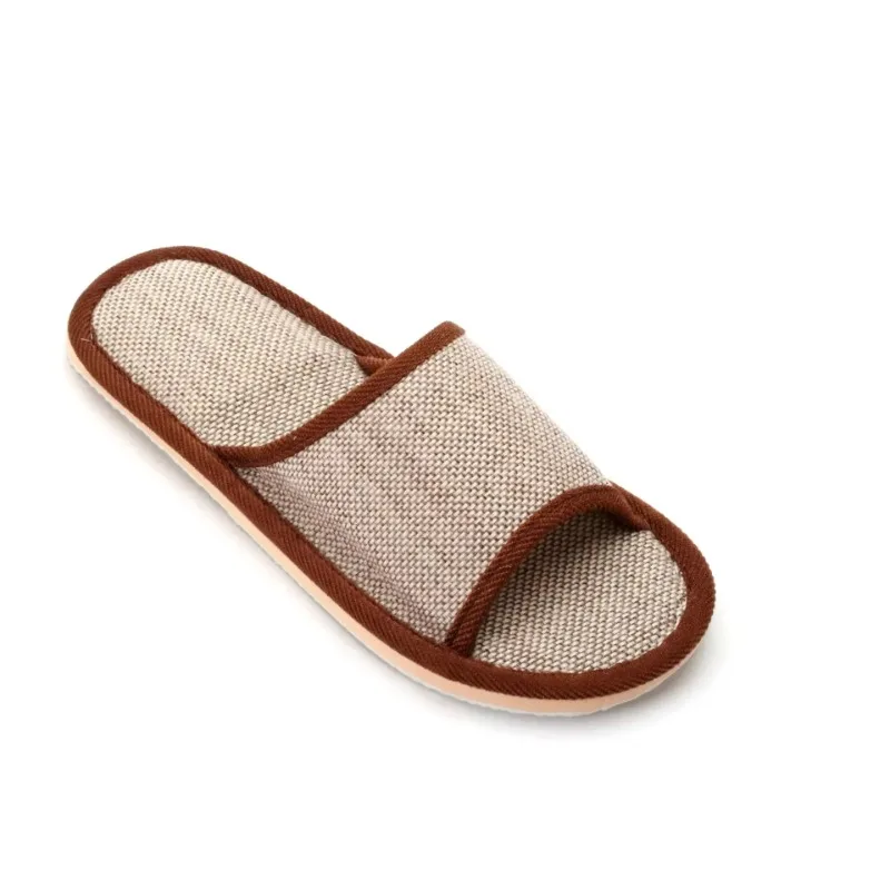 Universal Hotel Slippers Thick Soled Solid Linen Slippers Set Sanitary Party Home Guest Use Footwear Wholesale Open Toe image 6