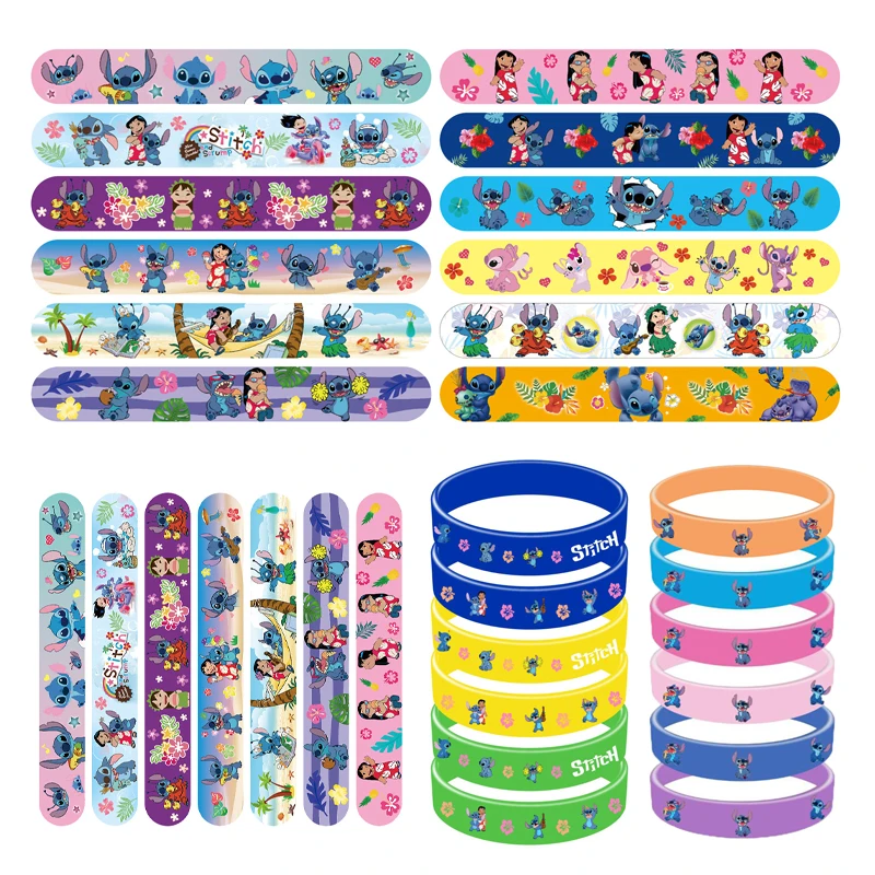 6/12pcs Anime Figures Disney Stitch Bracelet Party Decoration Lilo Stitch Silicone Bracelets Kids Wristbands Toys Birthday Gifts