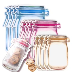 Portable Mason Jar Bags Reusable Food Storage Sandwich Nuts Candy Cookies  Ziplock Bags for Kitchen   Camping Picnic Organizer