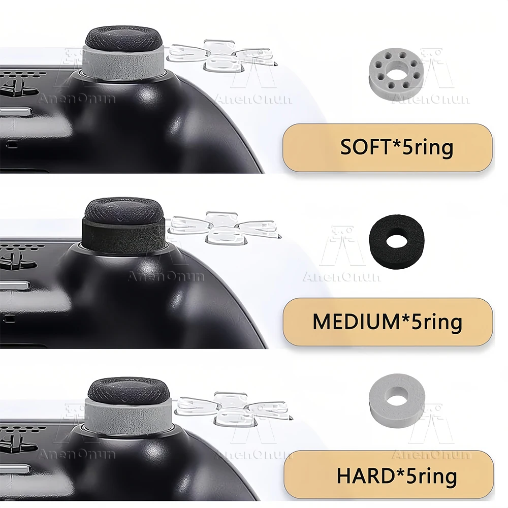 15PCS Controller Precision Rings Gamepad Thumbstick Enhance Hand Feel Aim Assist Motion Control Anti-Drift Anti-Wear Buffer Ring