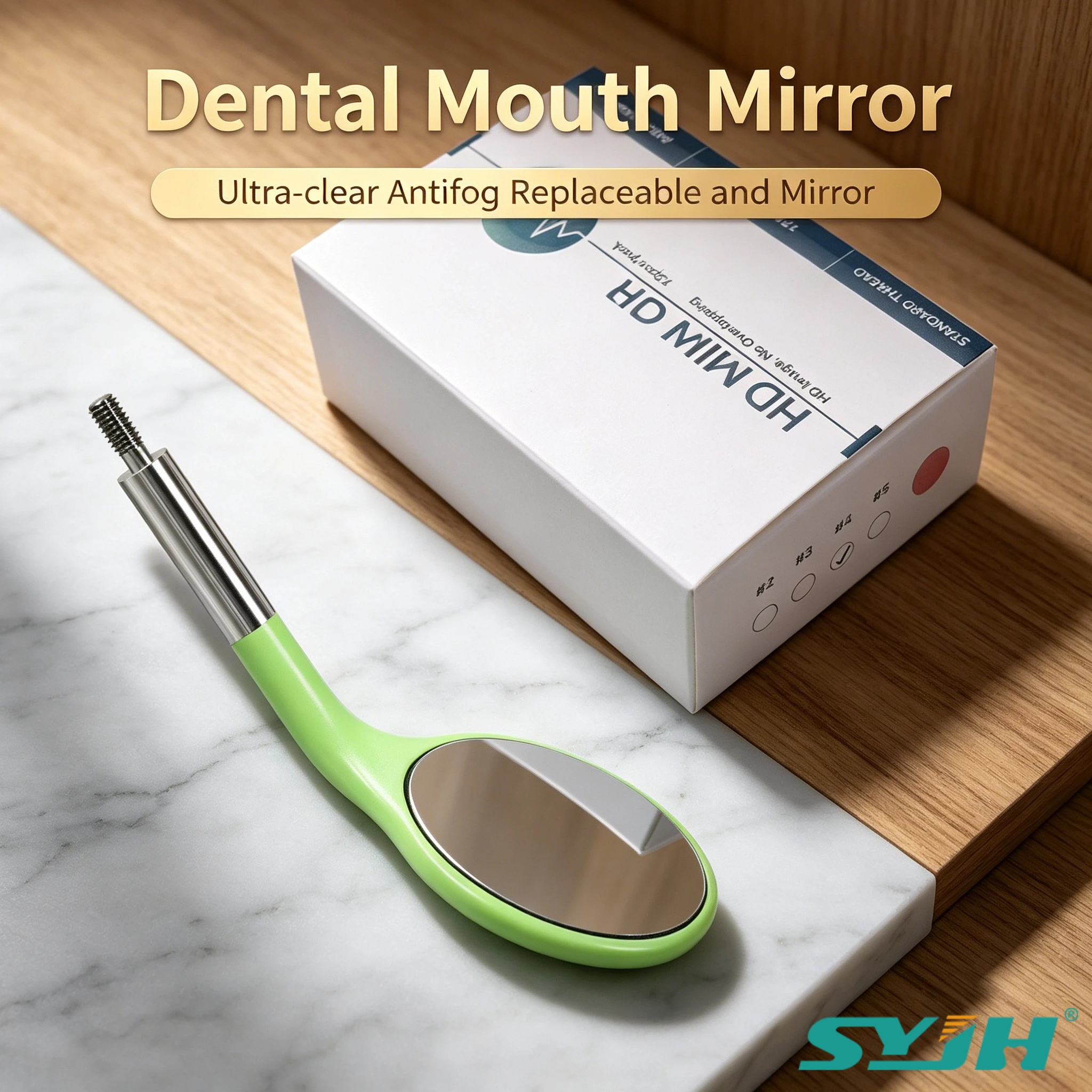 SYJH Dental HD Mouth Mirror Reflector Multifunction Checking Oral Detachable Antifog Replaceable 4 Colors Surface Exam Mirrors