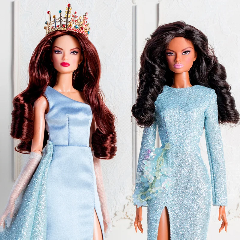 Vestito per vestiti per bambole da supermodelo da 32 cm Vestito di moda europea Serie Blue Dream Set Princess Girl Accessori per giocattoli fai da te Regalo da collezione