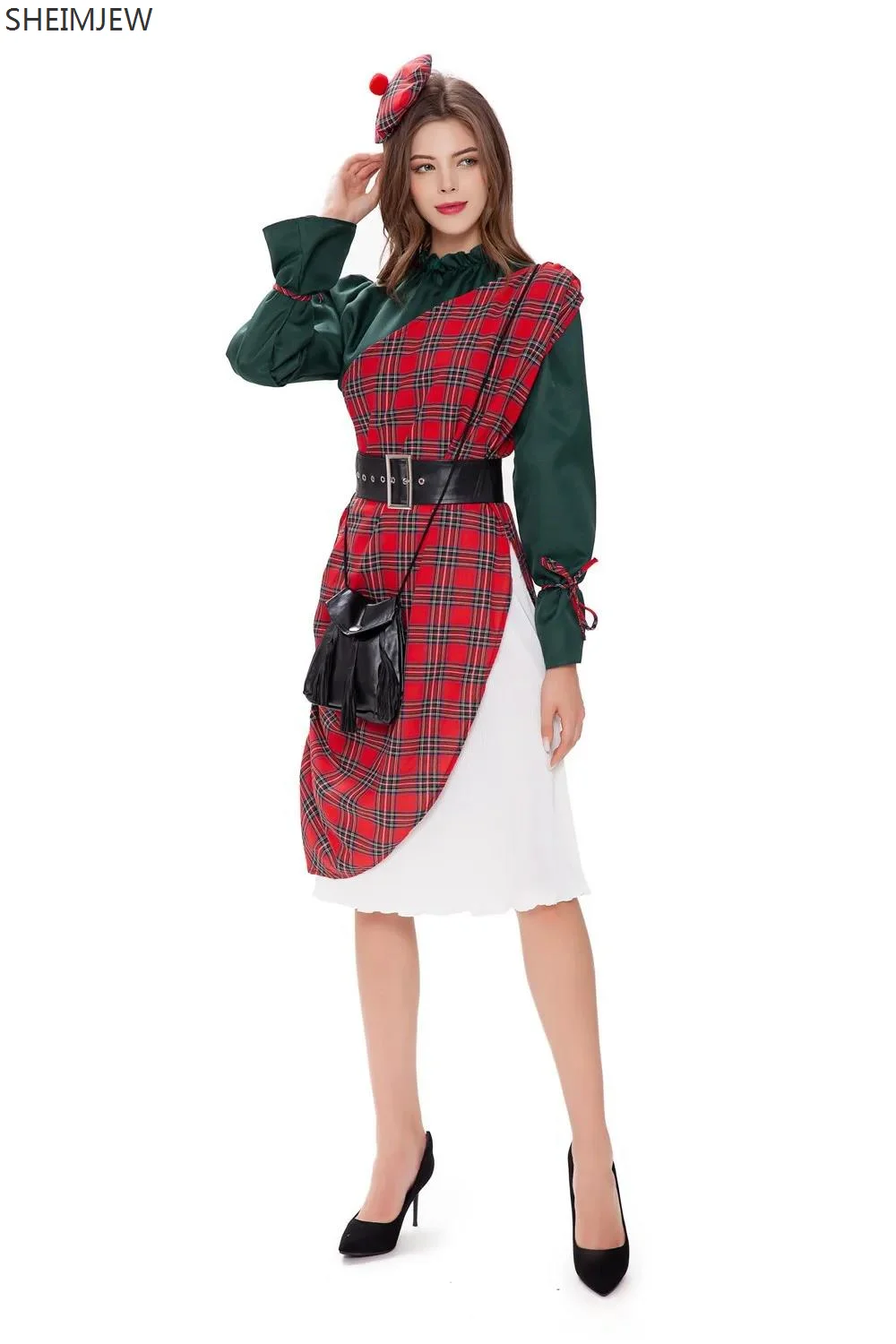 

Костюм на Хэллоуин, шотландская девушка, взрослое клубничное платье, косплей, костюм французской недвижимости