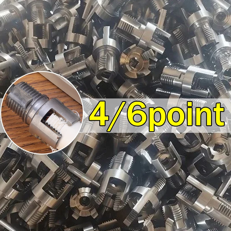 

4/6 Points Water Pipes Inner Hole Openers Carbon Steel PVC Pipes Internal Thread Openers Universal Internal Pipe Drills Tools