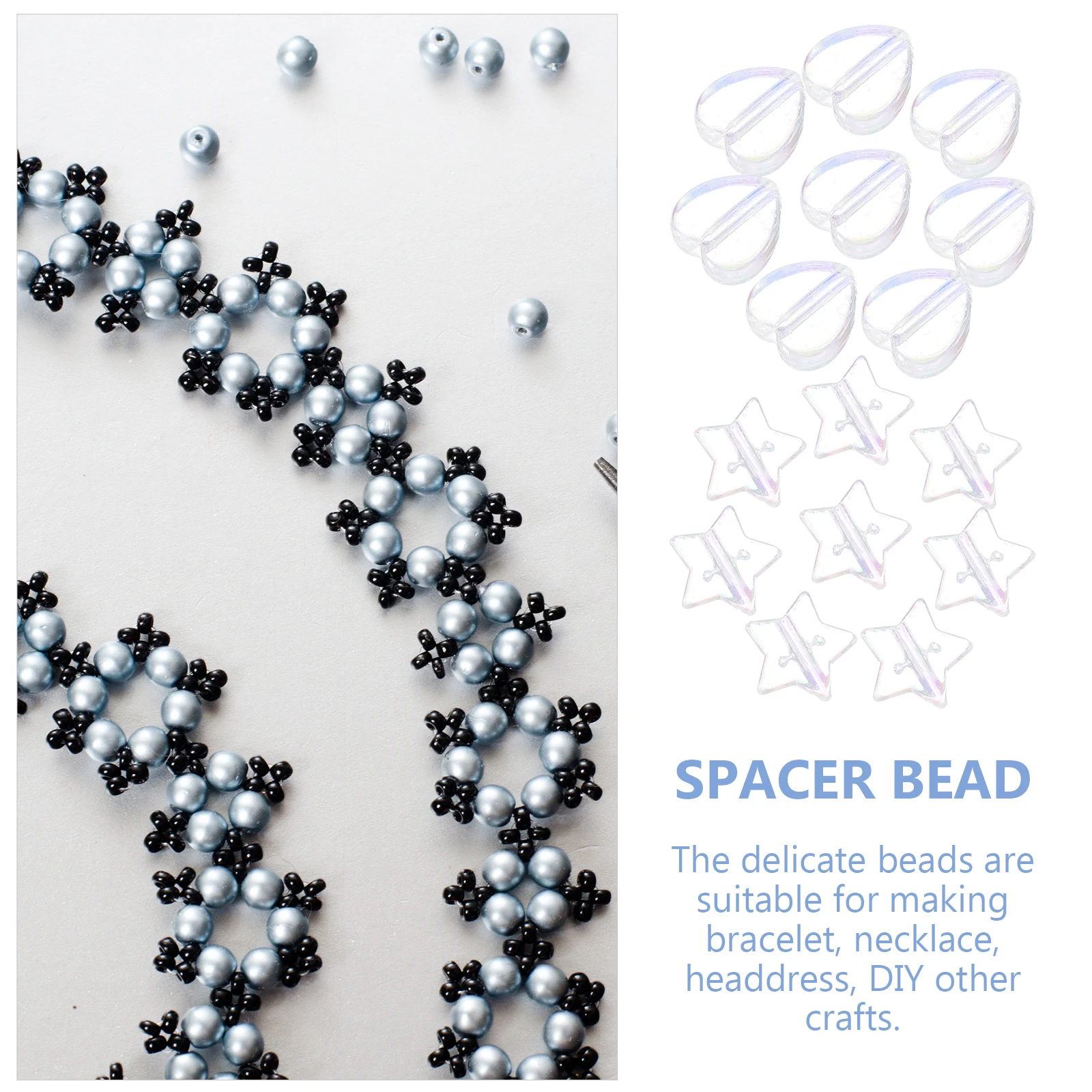 

100 Pcs DIY Bracelet Necklace Beads Charms for Jewelry Making Bulk Spacer Scattered Craft Acrylic